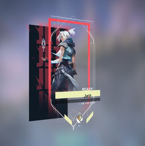 Valorant Jett - Animated Player Card, Dean Boadana on ArtStation at https://www.artstation.com/artwork/d8Ovb3 Valorant Namecard, Valorant Player Card, Valorant Jett, Game Card Design, Game Effect, Desain Editorial, Characters Inspiration Drawing, Player Card, 카드 디자인