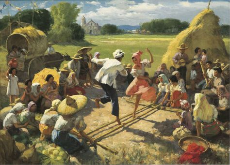 Philippines Wallpaper, Fernando Amorsolo, Filipino Art, Philippine Art, Philippines Culture, Beautiful Beach Pictures, Dance Paintings, Filipino Culture, Historical Painting