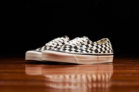 Vans Checkerboard Authentic 44 DX and SK8-Hi Vans Anaheim, Vans Checkerboard, Sneakers Luxury, Checkered Print, Dope Fashion, Sk8 Hi, Anaheim, Shoes Online, Slip On Sneaker