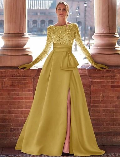 Formal Evening Gown- Online Shopping for Formal Evening Gown - Retail Formal Evening Gown from LightInTheBox Evening Gowns Online, Shine Dress, Cheap Prom Dresses Online, Gowns Online Shopping, Satin Dresses Long Sleeve, Clothing Board, Gowns Elegant, Gown Elegant, Stylish Outfits For Women Over 50