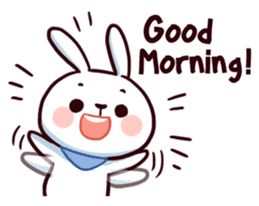 Good Morning Kawaii, Good Morning Cute, Evening Pictures, Chat Stickers, Cute Messages, Funny Bunnies, Kawaii Animals, Chat App, Line Sticker