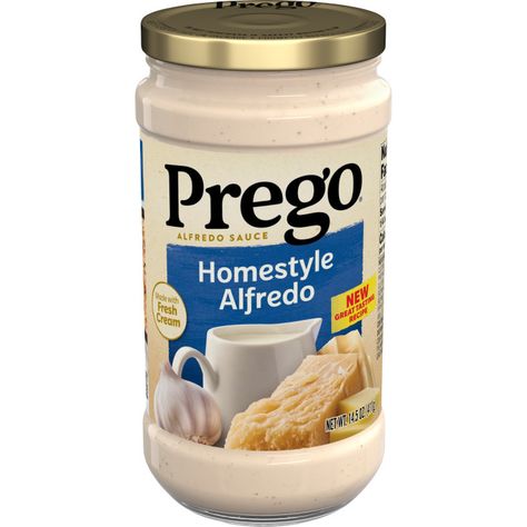 One Pot Creamy Chicken Alfredo with Broccoli | Prego® Sauces Prego Sauce, Pasta With Alfredo Sauce, Chicken Alfredo Bake, Chicken Broccoli Alfredo, Pasta Alfredo, Broccoli Alfredo, Shrimp Alfredo, Pasta Sides, Fettuccine Pasta