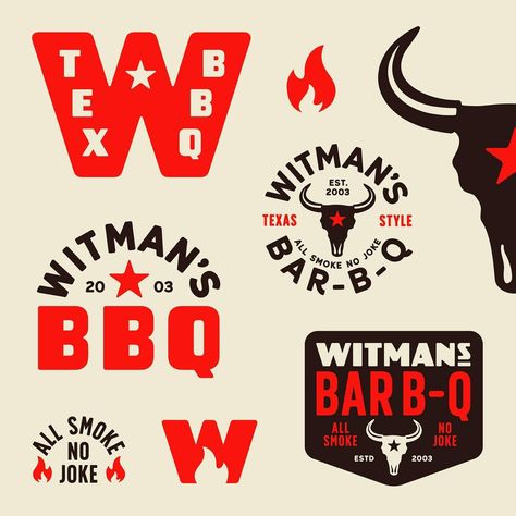 Steve Karlson | Final brand sheet for Witman’s BBQ. ___ #freelancedesigner #logodesign #logodesigner #logo #logoinspirations #logoinspiration #brand... | Instagram Bbq Brands, Brand Instagram, Bbq Menu, Bbq Restaurant, Project Board, Texas Style, Backyard Barbecue, Restaurant Branding, Logo Restaurant