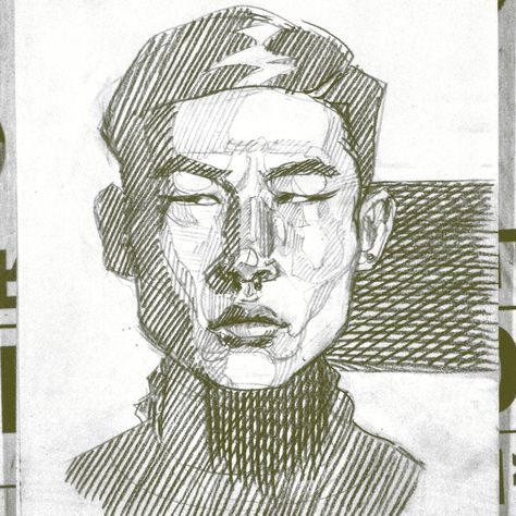 #asian #portrait #sketch #male #model #face #hatching Asian Sketch Face, Draw Asian Face, Expressive Self Portrait Drawing, Asian Portrait Drawing, Asian Men Drawing, Asian Drawing Sketch, Asian Face Drawing, Drawing Asian Faces, Asian Man Drawing