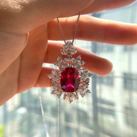 Ruby Pendants, Ruby Pendant, Ruby Jewelry, Fancy Jewelry, Sapphire Necklace, Exquisite Jewelry, Silver Pendant Necklace, Wedding Necklace, Necklace For Women