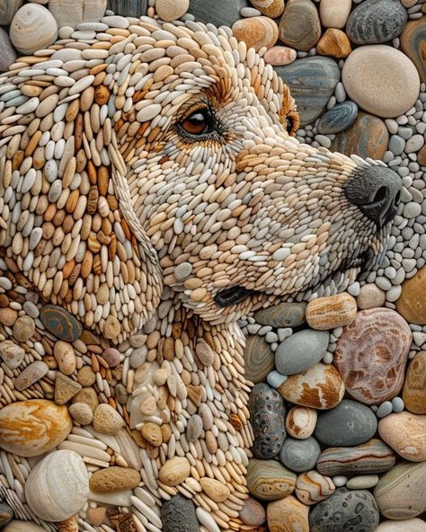 Mozaik Art, Animal Head Decor, Stone Pictures Pebble Art, Garden Rock Art, Art Coquillage, Mosaic Animals, Mosaic Murals, Pebble Mosaic, Mosaic Art Projects