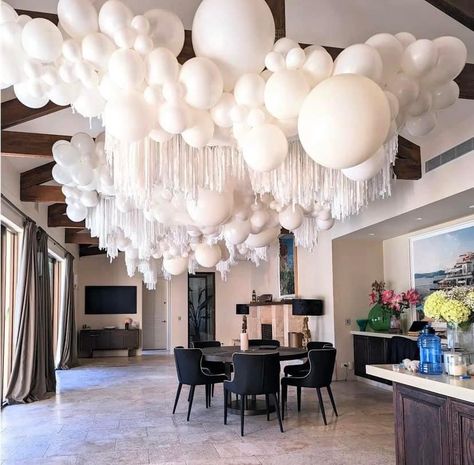 White Christmas Party, Cheer Banquet, 60th Birthday Party Decorations, Balloon Chandelier, Balloon Ceiling, Corporate Events Decoration, Bride Shower, Wedding Themes Winter, 29th Birthday