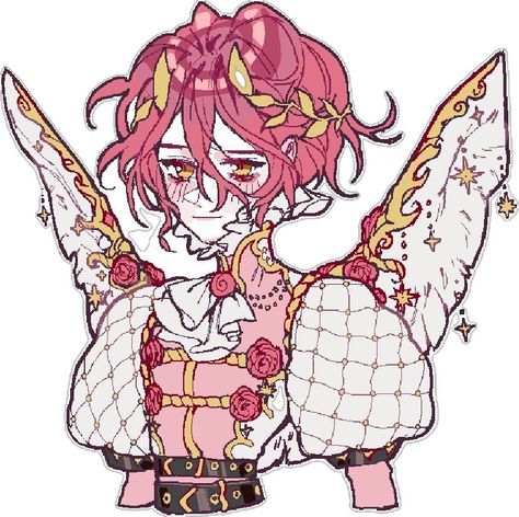 Holding Apple Reference Drawing, Male Cupid Character Design, Valentines Oc Art, Lovecore Character, Cute Angel Character Design, Lovecore Character Design, Cupid Drawing Character Design, Cupid Oc Art, Sakura Character Design