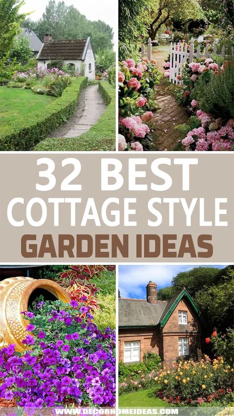 30+ Fabulous Cottage Style Garden Ideas To Create a Fairytale In Your Backyard | Decor Home Ideas Cottage Front Yard, Cottage Front Garden, Small English Garden, Cottage Style Garden, Garden Ideas Uk, Country Cottage Garden, Cozy Garden, Backyard Cottage, Cottage Garden Design