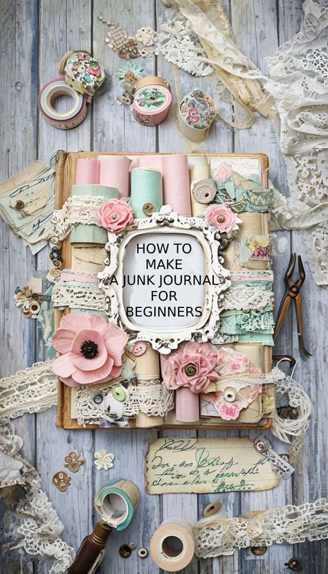 Discover the art of junk journaling! 📚✂️ Learn how to create your own unique journal with our step-by-step guide. Perfect for beginners and craft enthusiasts alike How To Make A Junk Journal Step By Step, Beginner Junk Journal, Modern Junk Journal Pages Ideas Layout, How To Make A Junk Journal, Junk Journal Themes Ideas, Junk Journal Spreads, Junk Journaling Ideas, Journal Key, Homemade Journal