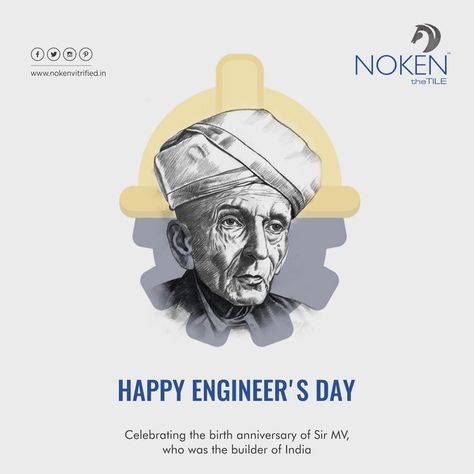 Celebrating the birth anniversary of Sir MV, who was the builder of India Happy Engineer's Day..! #Noken #Tiles … | Happy engineer's day, Engineers day, Engineering Happy Engineer's Day Wishes Computer, Engineer's Day Creative Post, Engineers Day Creative Poster, Engineer Day Poster, Engineers Day Creative Ads, Engineers Day India, Engineers Day Creative, National Engineers Day, Happy Engineer's Day Wishes