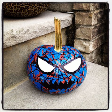 Spiderman duct tape Spidey pumpkin Painting Pumkins Ideas, Pumpkin Spiderman, Spiderman Pumpkin, Unique Pumpkin Carving, Unique Pumpkin Carving Ideas, Spiderman Painting, Ray Ray, Pumpkin Carving Ideas, Babymoon Photos