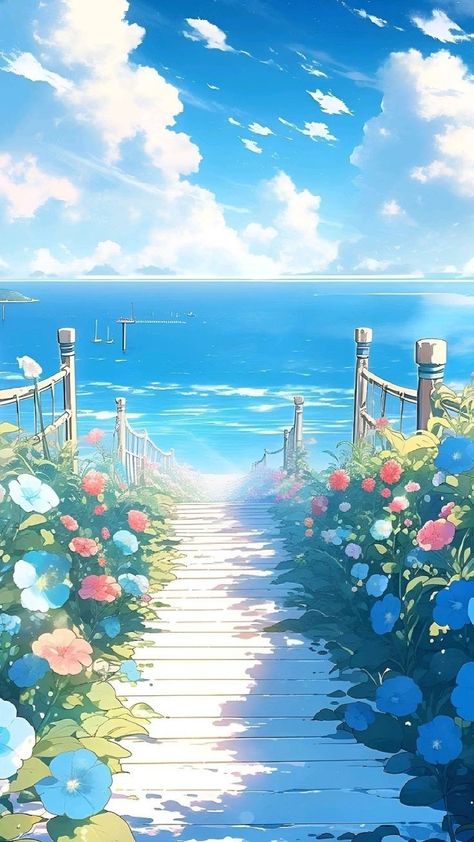 Anime Summer Wallpaper, Amazing Places To Visit, Background Drawing, Photography Images, Watercolor Wallpaper, You Dream, Dreamy Art, Pretty Wallpapers Backgrounds, Anime Scenery Wallpaper