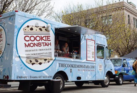 The 11 Best Boston Food Trucks Right Now Mobile Cookie Truck, Starting An Ice Cream Truck, Ice Cream Trucks, Camper Bakery Food Truck, Gelato Truck, Boston Public Market, Foodtrucks Ideas, Boston Food, Food Truck Wedding