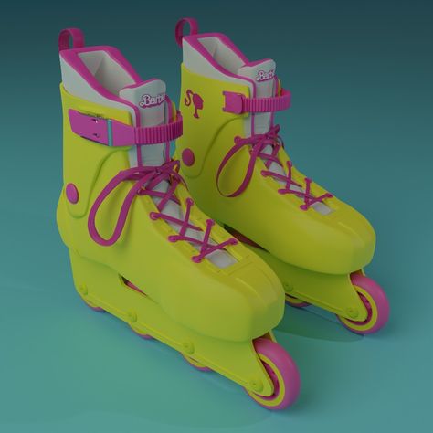 Modelado en 3d de los patines de la Barbie Roller Skate Barbie, Barbie Roller Skates, 3d Blender, Barbie Costume, Roller Skate, Roller Skates