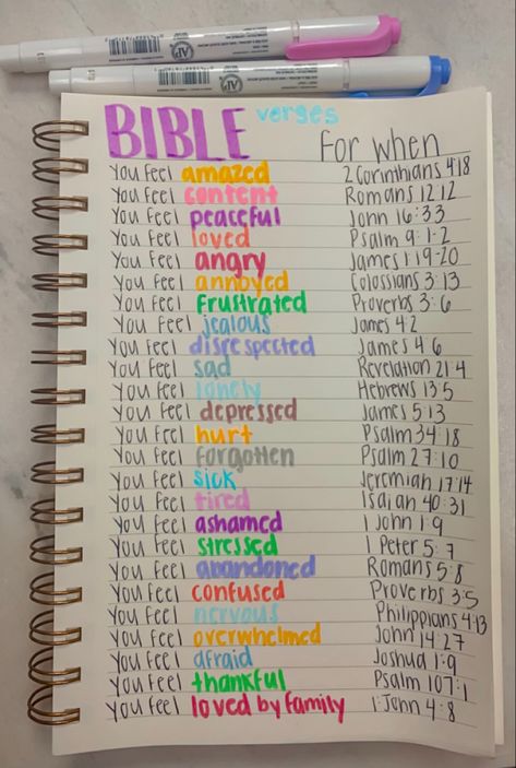 Cute Things To Do In Your Bible, When To Be Quiet Bible, Letters To God Journal, Journaling About God, Bible Verses For When List, Bible Study Notes For Beginners, Bible Verse For When, How To Bible Journal For Beginners, Church Notes Journal Ideas