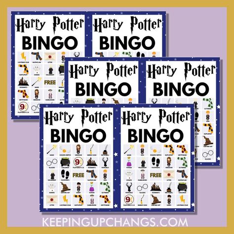 Harry Potter Bingo, Harry Potter Theme Birthday Party, Bingo Pictures, Dumbledore Wand, Harry Potter Lightning, Wizard Birthday Party, Wedding Gathering, Harry Potter Printables Free, Bingo Games For Kids