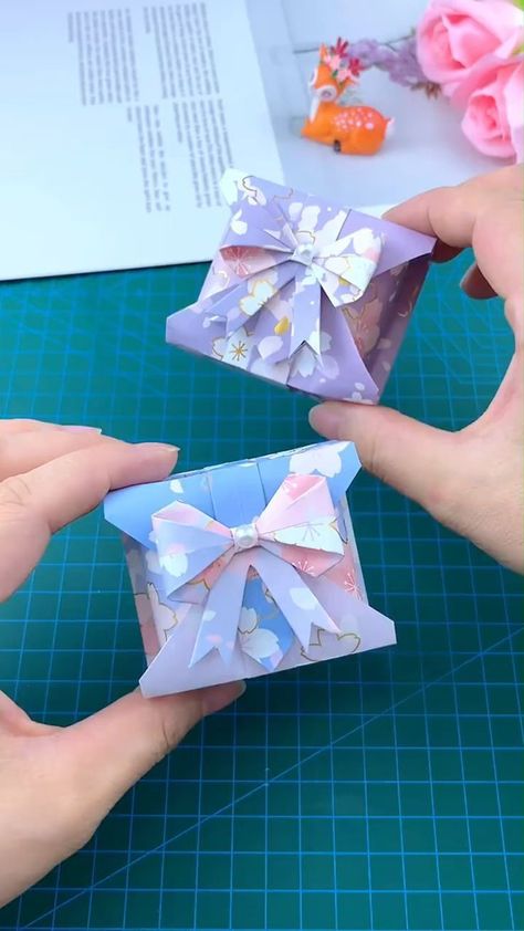 Easy Craft Ideas For Adults, Storage Box Ideas, Box Paper Craft, Paper Box Tutorial, Page Crafts, Creative Origami, Desain Buklet, Cute Origami, Origami Patterns