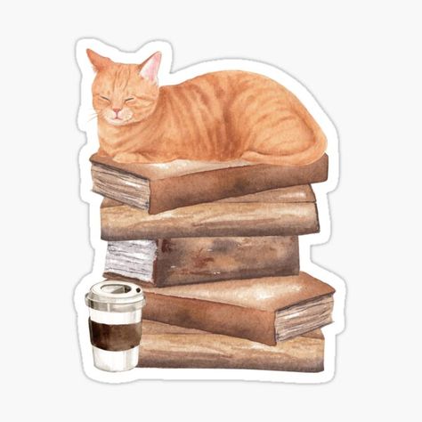 The Cat Who Saved Books, Books Stickers, Doctor Stickers, Creative Stickers, Orange Book, Sticker Books, Cute Laptop Stickers, Drawing Journal, Buy Books