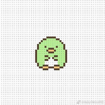 Sumikko Gurashi Pixel Art, Penguin Pixel Art, Green Pixel Art, Pixel Penguin, Green Cross Stitch, Tiny Cross Stitch, Easy Pixel Art, Pixel Art Templates, Hama Beads Design