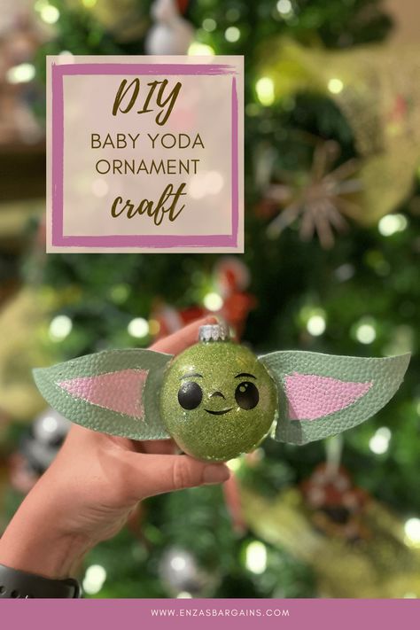 DIY Baby Yoda Ornament - Cute Craft for the Holidays! - Yoda Ornament Diy, Baby Yoda Ornaments Diy, Diy Ornaments Cricut, Baby Yoda Navidad, Star Wars Ornaments Diy, Stitch Ornaments Diy, Baby Yoda Christmas Tree, Geeky Christmas Decorations, Diy Baby Yoda