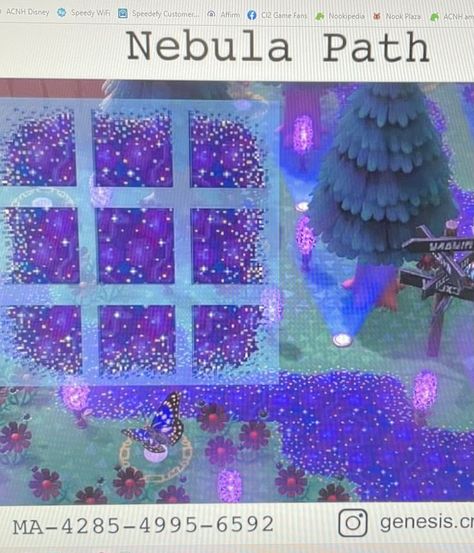 Acnh Path Fairycore, Acnh Etoile Yard, Acnh Moon Rug Design Code, Animal Crossing Moon Ideas, Animal Crossing Design Codes Purple, Acnh Fairy Path Codes, Acnh Space Theme Codes, Acnh Fairycore Island Path Codes, Spacecore Animal Crossing