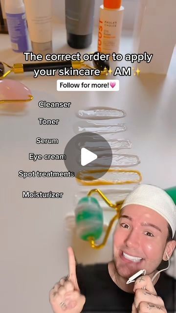 Matt Randon 🧩 on Instagram: "CORRECT ORDER TO APPLY SKINCARE!😱 (follow for more!💗)

#skincarecommunity #skincarejunkie #skincareaddict #skincarereview #skincareproduct #skincareroutines #skincarelover #skincareessentials" Matt Randon, Order To Apply Skincare, Apply Skincare, Skin Care Order, Skincare Review, Cleanser And Toner, Design Kitchen, Skin Care Essentials, Eye Cream