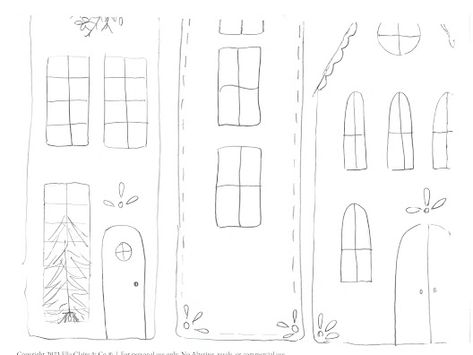 Christmas Village Window Stencil - Google Drive Christmas Window Stencils, Waldorf Playroom, Diy Christmas Window, Window Drawing, Diy Christmas Village, Winter Window, Free Stencils, Faux Tree, Free Christmas Printables