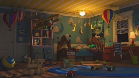 Animation Room Design, Concept Art Bedroom, Concept Art Room, Bedroom Concept Art, Pixar Room, Room Concept Art, Adventure Room, Child Illustration, Book Illustration Design