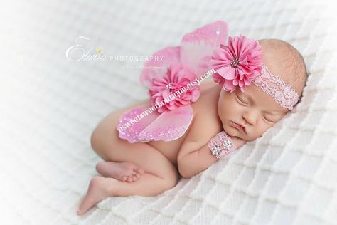 Newborn Butterfly Wings Sweet Calliope by ASweetSweetBoutique Girl Photoshooting Ideas, Girl Photoshooting, Photoshooting Ideas, Adorable Newborn, Baby Poses, Pink Set, Newborn Props, Newborn Photography Props, Newborn Photoshoot