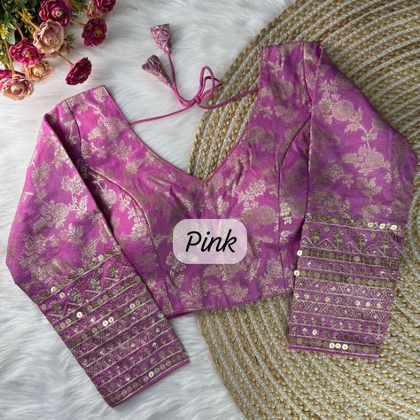 Price__599 Free shipping PURE DOLA SILK FULL SLEEVES BLOUSE* *FABRIC*:-- DOLA SILK WITH EMBROIDERY *INNER LININGS:-* Pure Indo Cotton Astar *SIZE*:-*Plus Size 40” Ready ulter upto 42 Inch.* *SLEEVES*:- *19 Inch Sleeve* *DESGINE*:- Beautiful Partywear Blouse Heavy Stitching Heavy Padded Back open Style Designers Blouse, Full Sleeves Blouse, Sequence Embroidery, Full Sleeve Blouse, Latest Bridal Dresses, Sleeves Blouse, Blouse Long Sleeve, Readymade Blouse, Full Sleeves