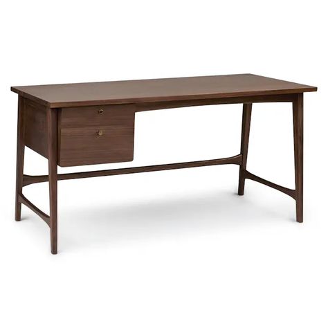 The Comfortably Organized Bundle | Article Walnut Computer Desk, Crave Attention, Mid Century Modern Home Office, Modern Home Office Furniture, Walnut Desk, Article Furniture, Wood Writing Desk, Oak Bookcase, Contemporary Mid Century