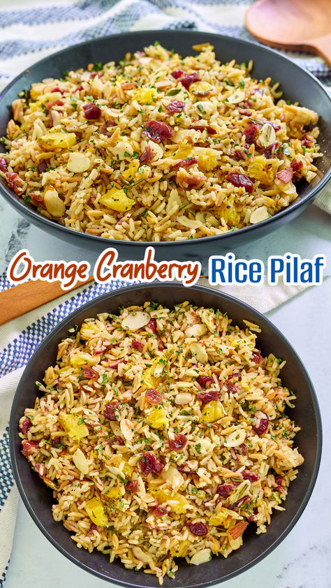 Orange cranberry rice pilaf is a perfect side dish for Thanksgiving or Christmas. Don’t save it for the holidays, though. It is also great with any roast meat or special dinner. Thanksgiving Rice Recipes, Thanksgiving Rice, Cranberry Rice, Pilaf Rice, Side Dish For Thanksgiving, Roast Meat, Orange Cranberry, Rice Side Dishes, Pork Steak