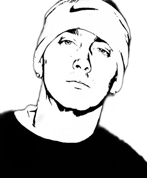 Eminem Tattoo, Eminem Drawing, Drawing Ideas Easy Doodles, Eminem Poster, Tupac Art, Face Stencils, Hip Hop Artwork, Drawing Ideas Easy, Rapper Art