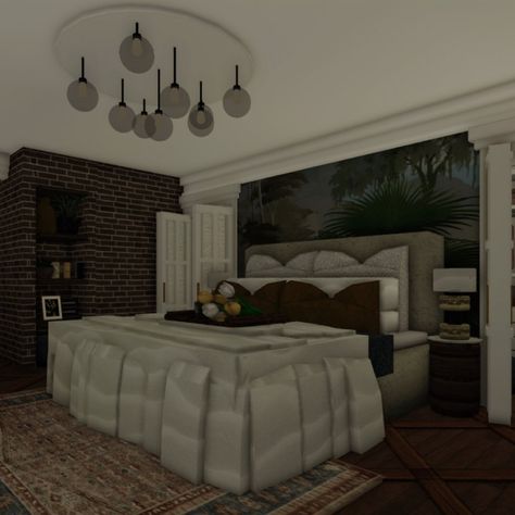 Bedroom Ideas Realistic, Bloxburg Twitter, Parisian Style Apartment, Room Bloxburg, Bloxburg Hacks, House Plans With Pictures, Bloxburg Houses, Bloxburg Builds, House Decorating Ideas Apartments