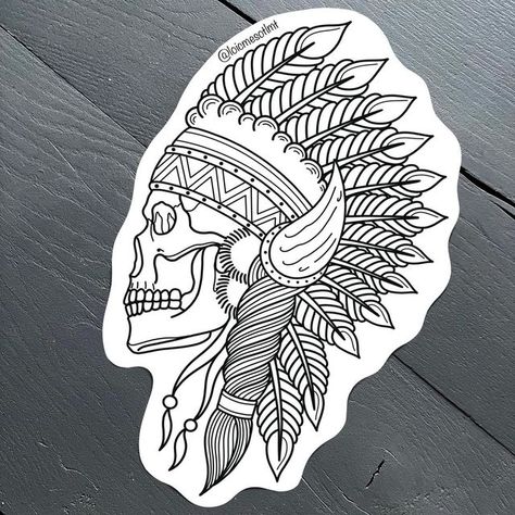 Traditional American Indian Tattoos, Tradition Leg Tattoo, Aztec Traditional Tattoo, Traditional Indian Skull Tattoo, Native Tattoo Ideas, Native Woman Tattoo, Traditional Sugar Skull Tattoo, Traditional Tattoo Native American, Native American Traditional Tattoo