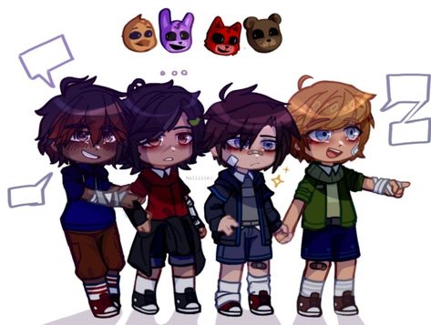 Michael And His Friends Fnaf, Fnaf Bullies Gacha Club, Four Tormentors Fnaf, Fnaf 4 Tormentors Gacha, Fnaf 4 Tormentors Gacha Club, 4 Tormentors Fnaf, Fnaf 4 Tormentors Fanart, Tormentors Fnaf, Michael Afton Gacha Club