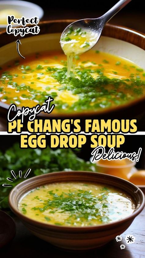 Make PF Chang's famous Egg Drop Soup right in your kitchen with this easy copycat recipe. It’s quick, flavorful, and perfect for a homemade version of this beloved restaurant classic. Egg Drip Soup, Egg Drop Soup Easy, Chinese Meatballs, Homemade Egg Drop Soup, Egg Drop Soup Recipe, Restaurant Classic, Pf Chang, Comforting Soup, Egg Drop Soup