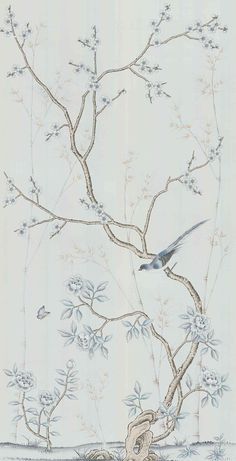 Chinese Wallpaper, Look Wallpaper, Hand Painted Wallpaper, Silk Wallpaper, Traditional Interior Design, Chinoiserie Wallpaper, Luxury Wallpaper, Wallpaper Art, Awesome Bedrooms