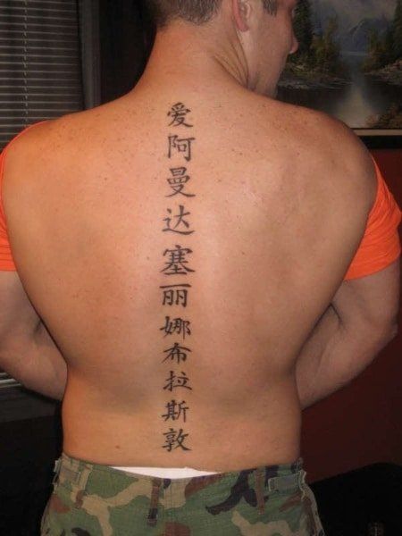 20 Incredible Spine Tattoos Ideas (2021) - The Trend Spotter Japanese Spine Tattoo, Spine Tattoos Ideas, Chinese Letter Tattoos, Chakra Tattoo, Chinese Letters, The Trend Spotter, Pain Scale, Chinese Heritage, Chinese Writing