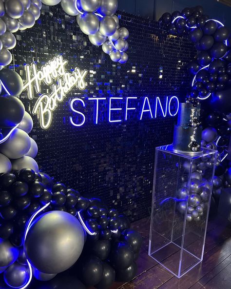 Last night was a blast providing our services for our clients surprise tracksuit party! 💙🖤 Services provided: - Our brand new waffle machine 🤤 - Selfie Pod with custom props 📸 - Sequin Wall backdrop including balloon garlands, neon ropes, custom neon sign and 30 light up numbers ✨ 📍@ninthlifepub #wafflesticks #wafflecart #sequinwall #neonrope Sequin Wall Backdrop, Sequin Wall, Youth Camp, Light Backdrop, Sparkling Lights, Balloon Backdrop, Rope Light, Wall Backdrops, Custom Neon