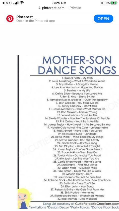 Bride And Son Dance Songs, Special Dances At Wedding Receptions, Bridal Party Dance Songs, Grand March Songs Wedding, Son Mother Dance Songs, Son Of Bride Wedding Ideas, Mother Dance Songs Wedding, Songs For Sons From Mother, Dancing Songs For Wedding