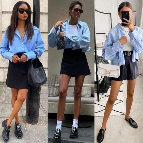 Fashion Inspiration on Instagram: "1, 2 or 3?" Black Moccasins Outfit, Moccasins Outfit, Female Clothes Outfits, Preppy Skirt, Casual Work Outfits Women, Simply Fashion, Casual Work Outfits, Work Outfits Women, Outfit Inspo Fall