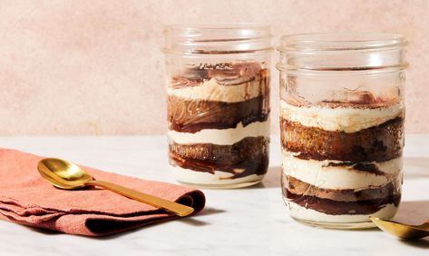 Tiramisu for Two Recipe | King Arthur Baking Tiramisu For Two, Recipes To Bake, King Arthur Baking, Leftover Cake, Wide Mouth Mason Jars, Espresso Powder, Mascarpone Cheese, Pudding Desserts, Coffee Cream