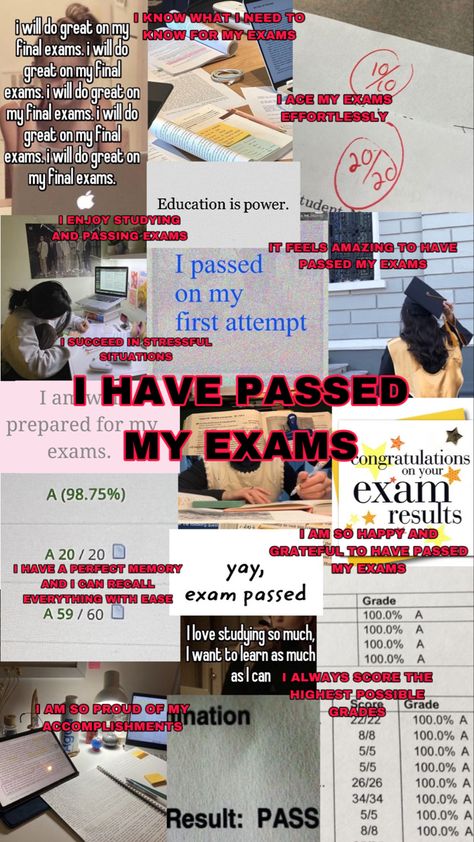 Pass Grades Aesthetic, Passing Score Aesthetic, I Will Pass The Board Exam Wallpaper, Top The Board Exam Wallpaper, 4.0 Gpa Manifestation, Study Motivation Board Exam, How To Manifest Passing Exam, Passed Exam Quotes, What You Focus On You Manifest