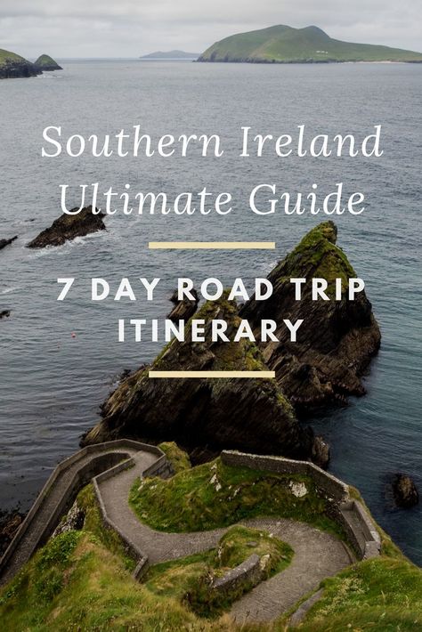 Everything you need to know to plan your very own 7 day road trip around the southern part of Ireland. Northern Ireland Itinerary, Bucket List Europe, Ireland Road Trip Itinerary, Ireland Road Trip, Ireland Itinerary, Southern Ireland, Road Trip Packing, Ireland Landscape, Ireland Vacation