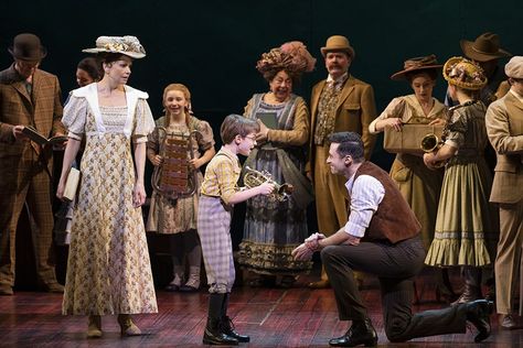 Costume pieces created by CMU drama faculty and students featured in the Tony-nominated revival of "The Music Man." Music Man Musical, Hugh Jackman Broadway, Music Man Costumes, Winter Garden Theatre, Broadway Tickets, Sutton Foster, Band Uniforms, The Music Man, Music Man