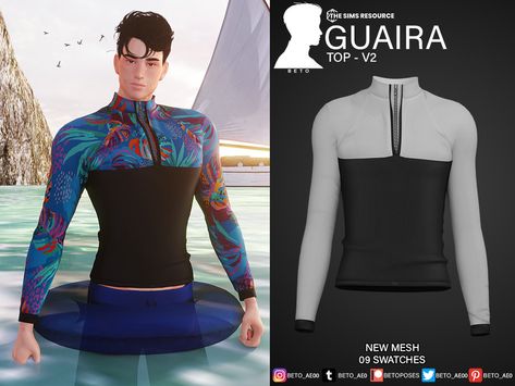 The Sims Resource - Guaria (Top V2) Egyptian Outfit, Retro Wallpapers, Mods Sims 4, Beach Outfit Men, Sims 4 Anime, Male Clothing, Sims 4 Teen, Sims4 Clothes, Los Sims