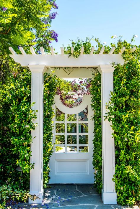 Arbor Gate, Garden Walkways, Front Yard Ideas, Flagstone Pathway, Wooden Garden Gate, Wooden Arbor, Garden Pathways, Outdoor Gate, Ideas For Garden