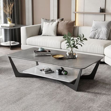 Marble Coffee Table Living Room, Centre Table Living Room, Slate Coffee Table, Tea Table Design, Coffee Table Frame, Center Table Living Room, Coffee Table Design Modern, Living Room Center, Blue Living Room Decor